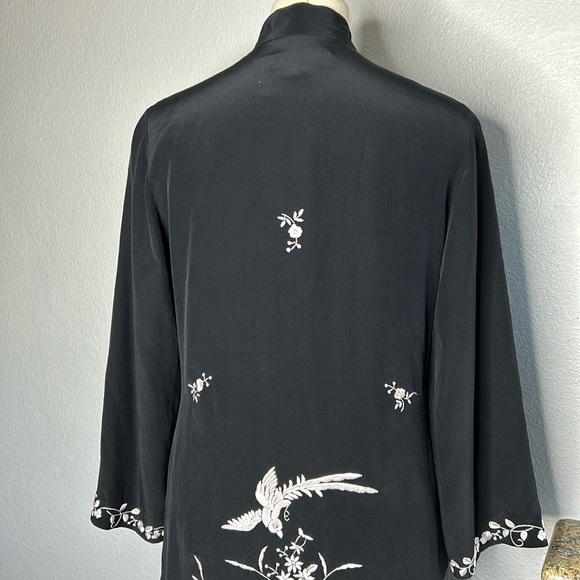 Sue Wong silk embroidered Cheongsam kimono duster/pants set - Picture 6 of 14